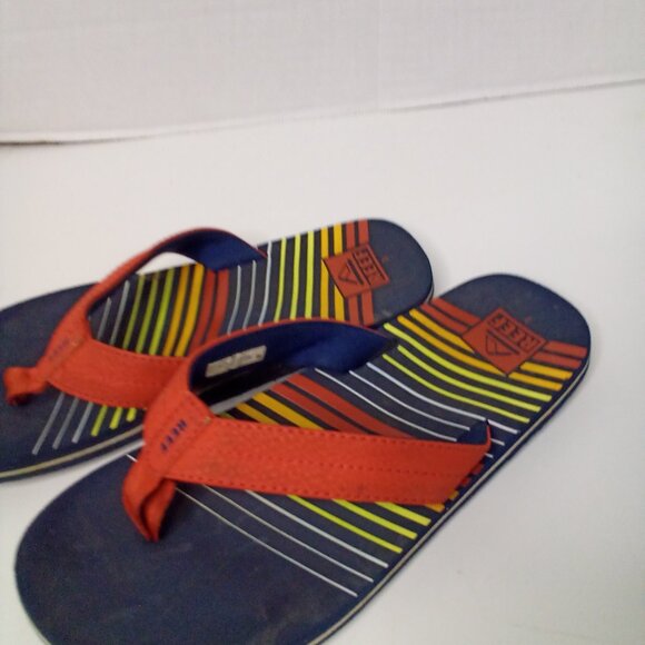 Reef Flip Flops Boys 3 Kids Rainbow Colorful Pre-Owned - Picture 4 of 12